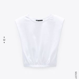 NWT Zara Shoulder Pad Crop Top Sleeveless